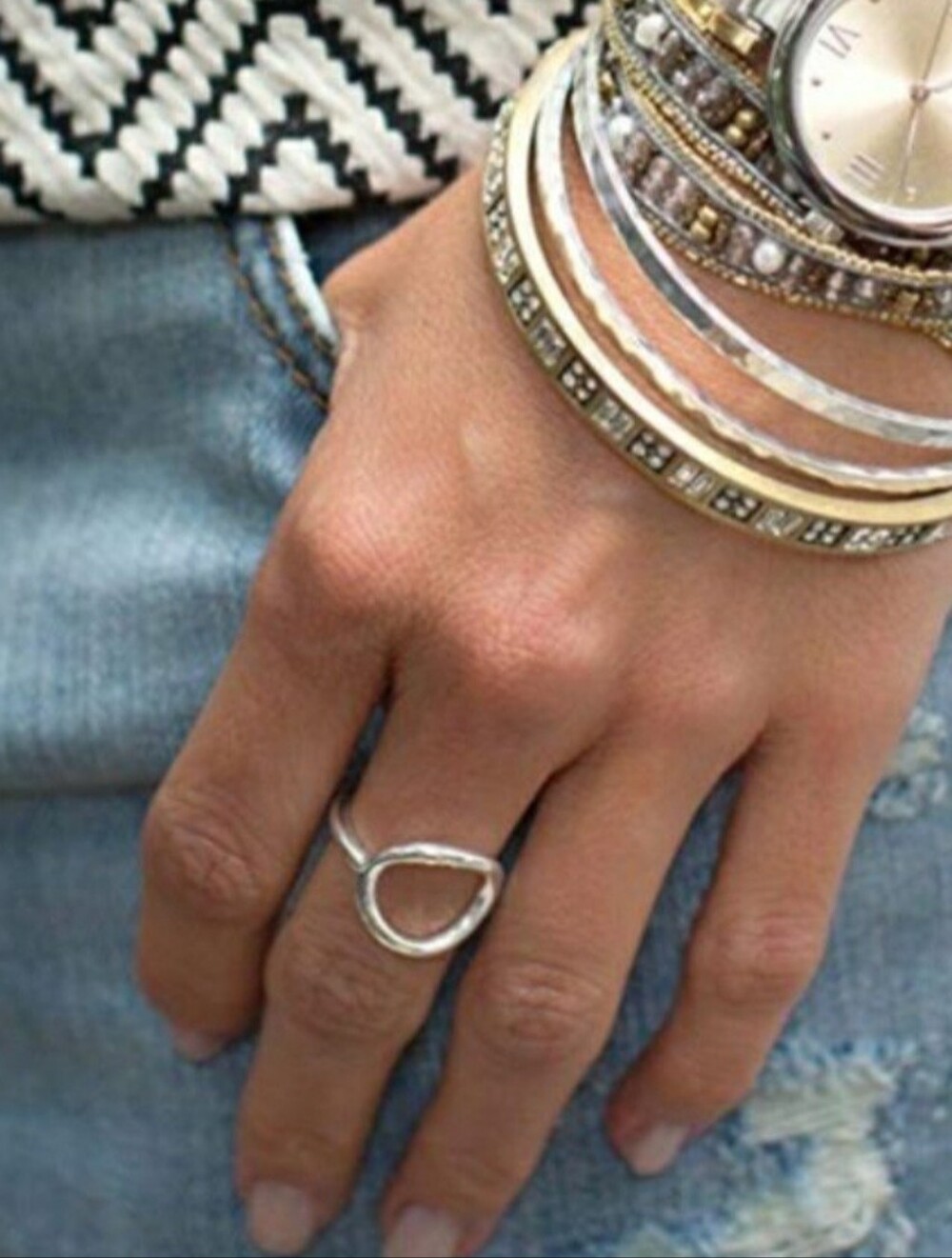 Silpada Open Circle Silver Ring Size 8